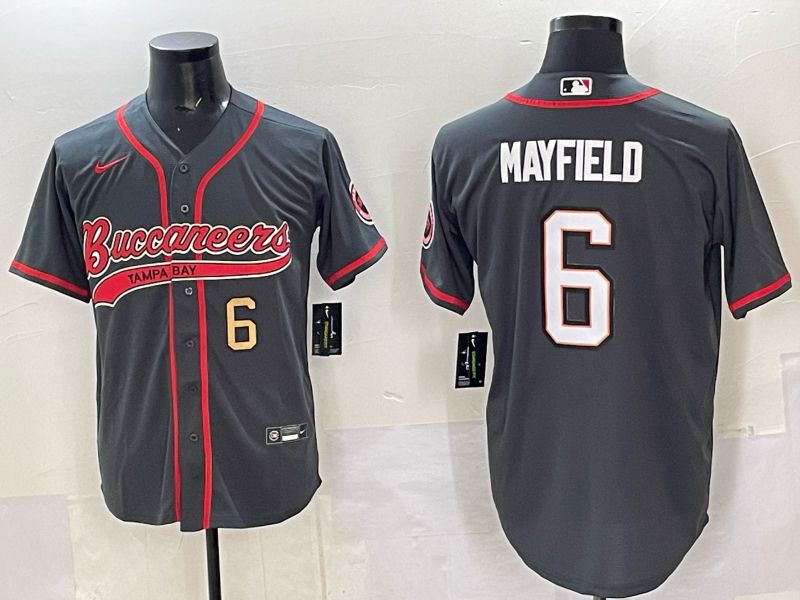 Men 2025 Tampa Bay Buccaneers #6 Mayfield Grey Joint Name Nike Limited NFL Jersey style 02